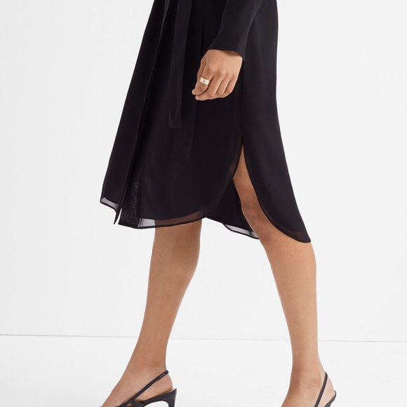 CLUB MONACO Shirttail Belted Black Dress size SMALL - Picture 3 of 7